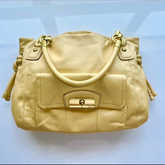 Coach Pastel Yellow/Buttercup Leather Satchel - Picture 3 of 12